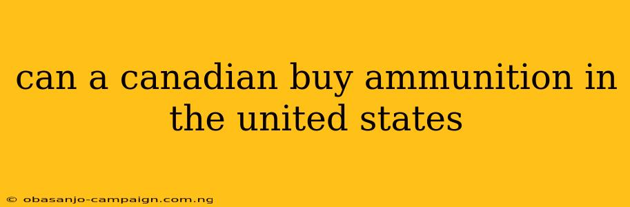 Can A Canadian Buy Ammunition In The United States