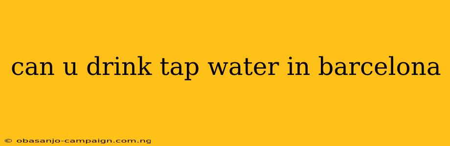 Can U Drink Tap Water In Barcelona