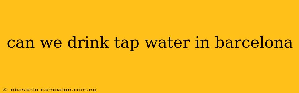 Can We Drink Tap Water In Barcelona