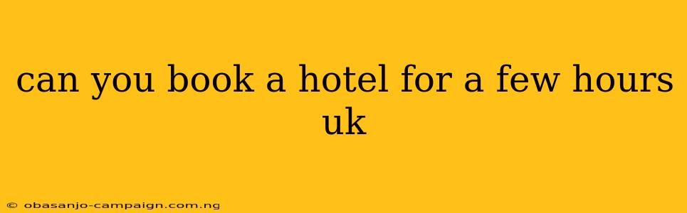 Can You Book A Hotel For A Few Hours Uk