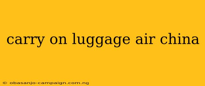 Carry On Luggage Air China