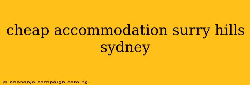 Cheap Accommodation Surry Hills Sydney