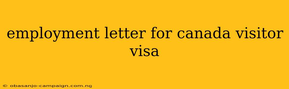 Employment Letter For Canada Visitor Visa