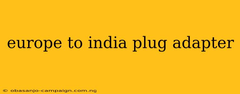 Europe To India Plug Adapter