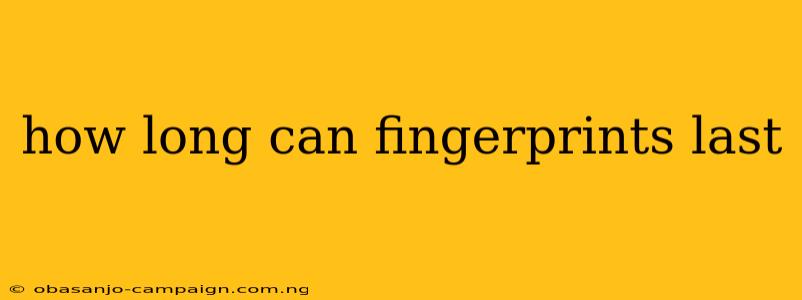 How Long Can Fingerprints Last