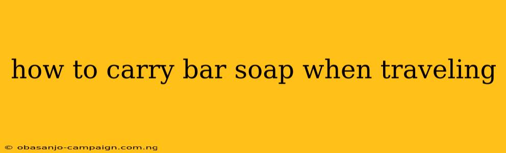 How To Carry Bar Soap When Traveling