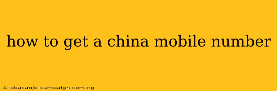 How To Get A China Mobile Number