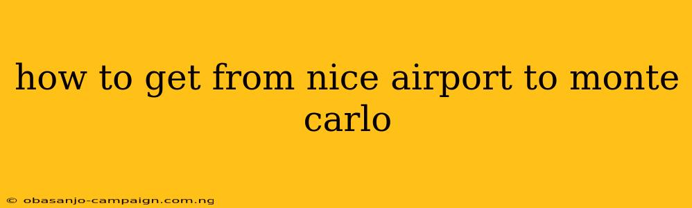 How To Get From Nice Airport To Monte Carlo