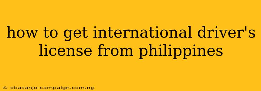 How To Get International Driver's License From Philippines