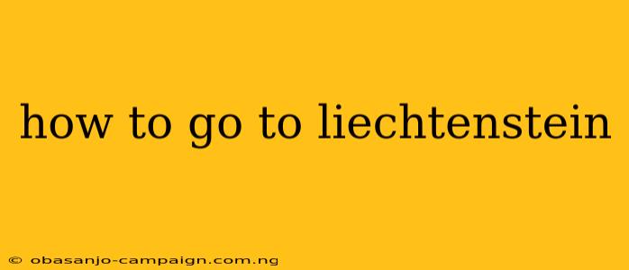 How To Go To Liechtenstein