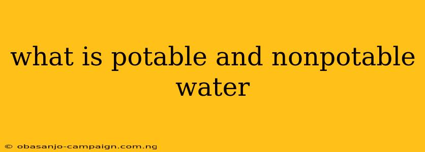 What Is Potable And Nonpotable Water