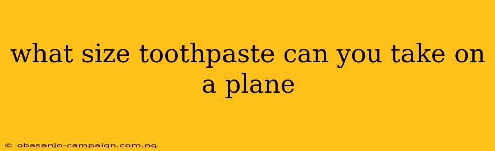 What Size Toothpaste Can You Take On A Plane