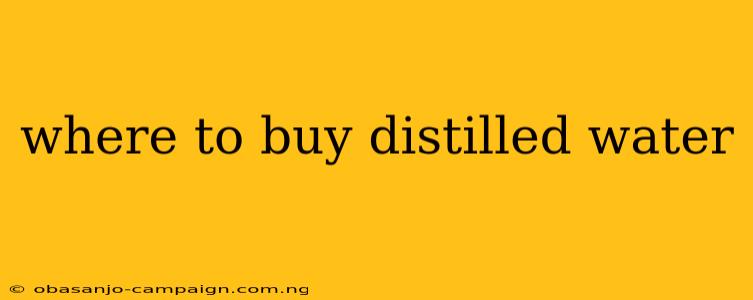 Where To Buy Distilled Water